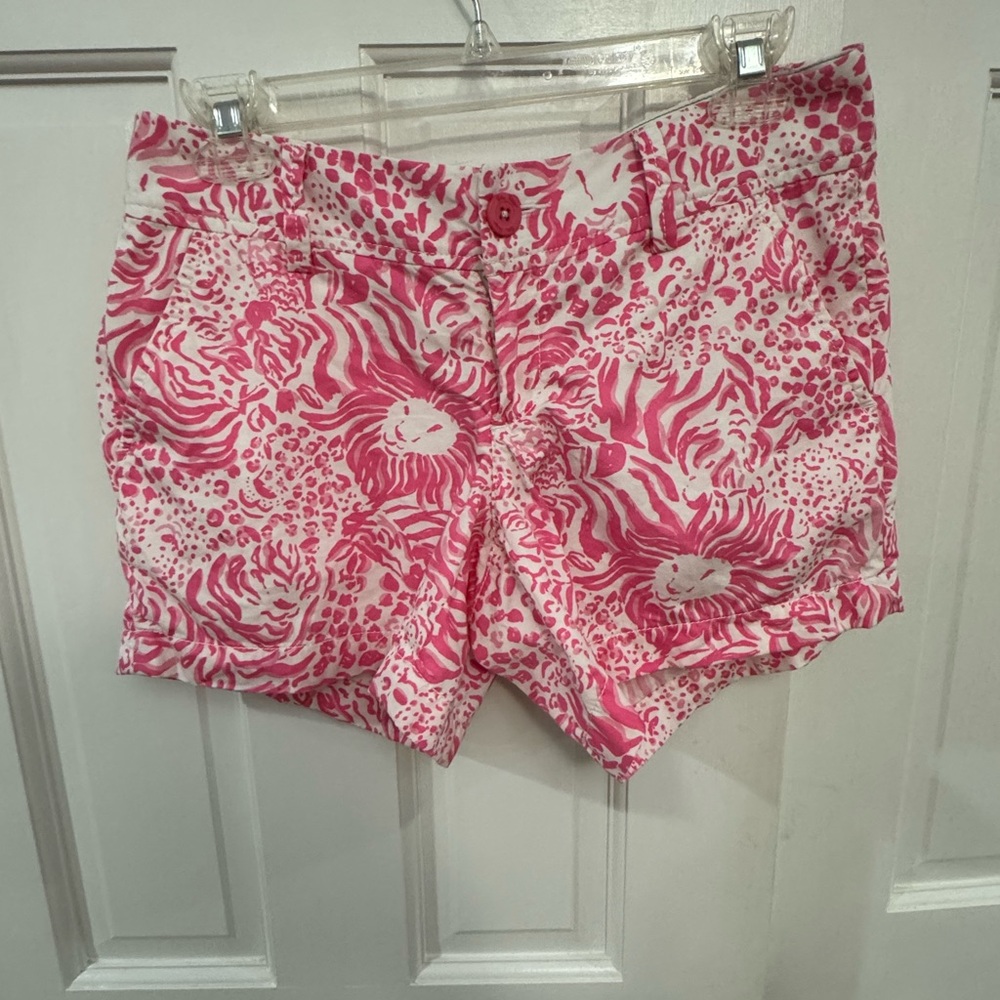 Lilly Pulitzer Callahan Shorts -‎ Size 2 - Pink & White Jungle Print